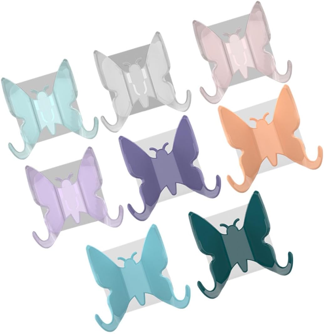 ARTIBETTER 8pcs Decorative Shaped Bathroom Hooks with Suction Cup, Wall Hangers for Towels and Robes, Drill-Free Shower Towel Hooks for Kitchen and Bathroom Organization Style
