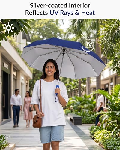 Image of Destinio Umbrella for Women, Umbrella for Men - Automatic 3 Fold Windproof with Travel Cover with Auto Open and Close