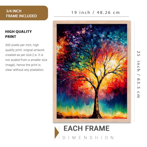 Image of kotart Premium Digital Paintings with Frame for Home Decoration - Painting for Living Room Bedroom Office Room Decor - Painting for Wall Decoration - Pack of 6 (Art 8, 19x25 inch)