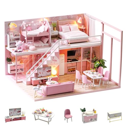 Flever Dollhouse Miniature DIY House Kit Creative Room with Furniture for Romantic Artwork Gift (Meeting Your Sweet)