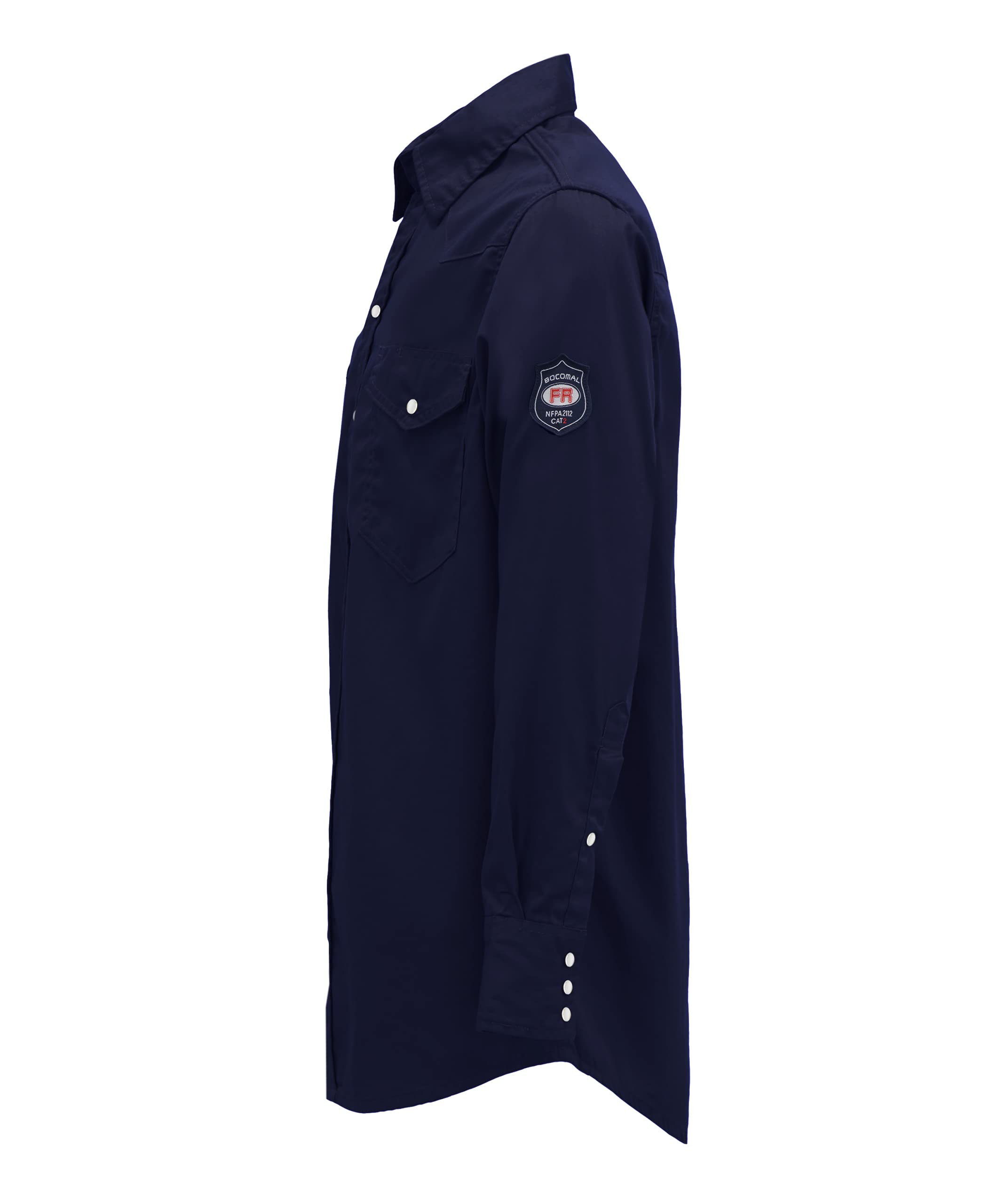BOCOMAL FR Camicie Ignifugo 100% C NFPA2112 8oz Uomo Ignifugo Saldatura Camicia