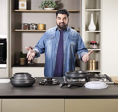 Lagostina Essential Cookware Set, Aluminium, Black, 14-Piece 6 Gallery Image
