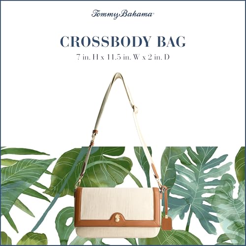 Tommy Bahama Flap Crossbody Bag, Women's Mini Handbag with Linen Design and Adjustable Shoulder Strap, Natural2