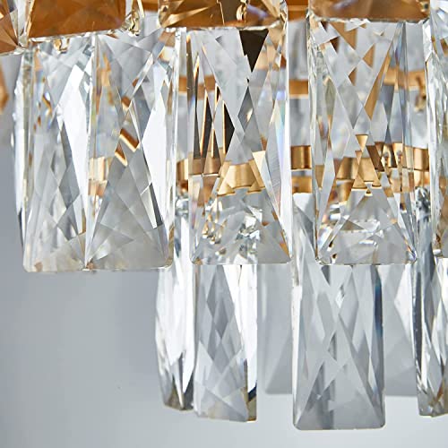 Image of SUANI Pineapple Shape Full Golden Italian K9 Glass Crystal Decorative Premium Luxury Chandelier Ceiling Lamp | Exquisite Design | Golden, Round, (400) mm
