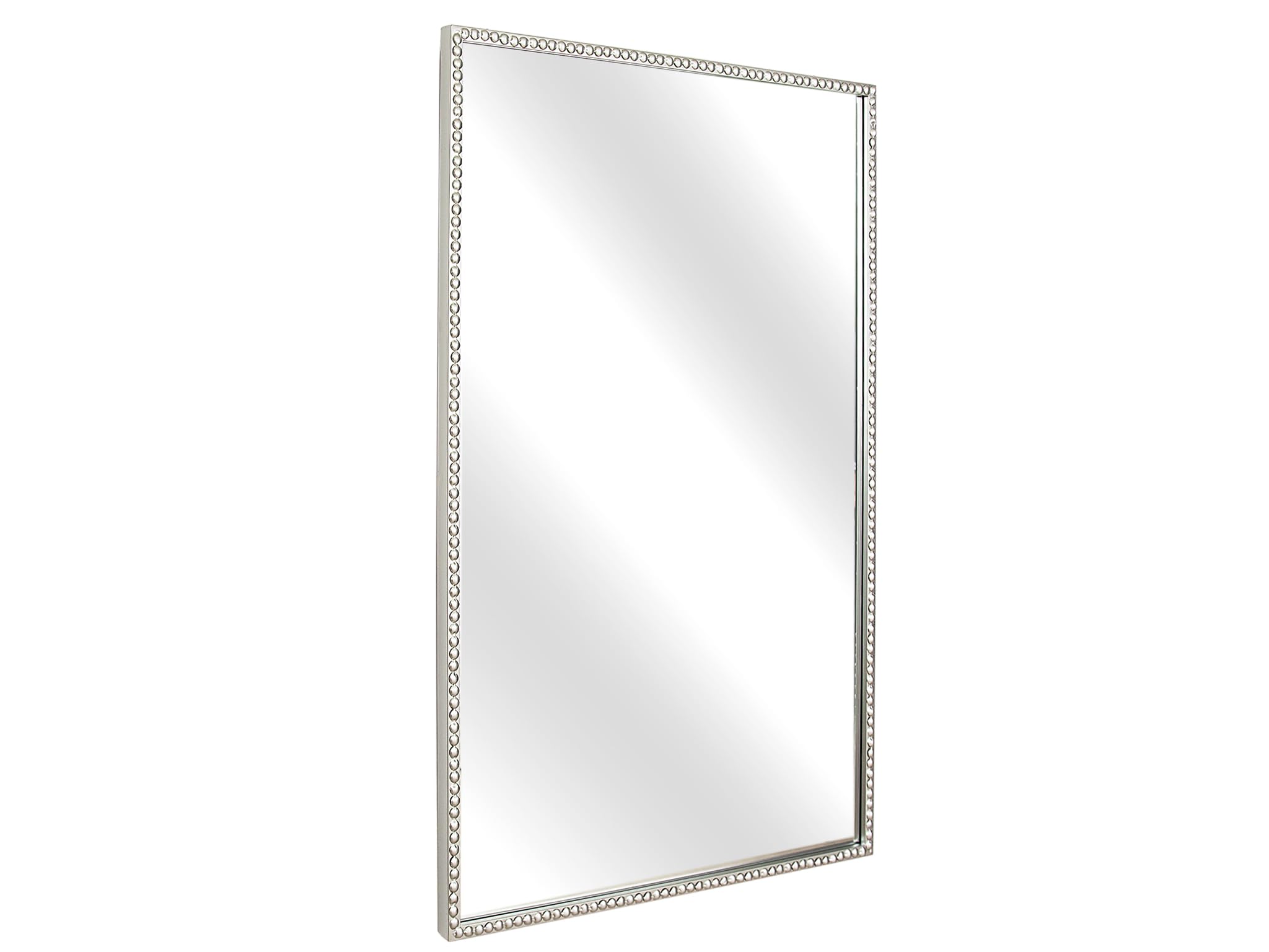 Miroir métal argenté rectangulaire avec corde pour illuminer votre entrée ou votre chambre