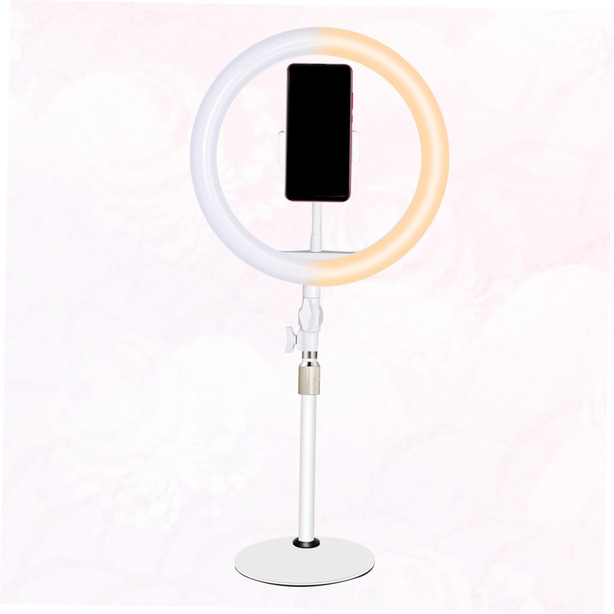 Hemobllo Luce Selfie LED Bianca per Telefono Supporto Regolabile da 10 Pollici, Braccio Rotante in Ferro e Plastica, per Make-up e Video, Cavo USB Risparmio Energetico