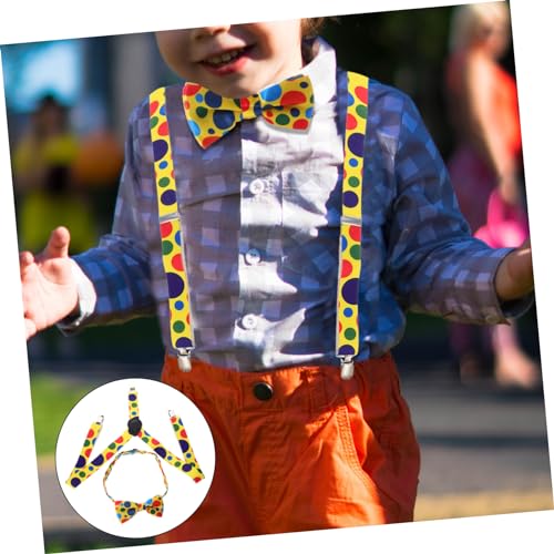 KESYOO 1 Set Dot Suspender and Bow Tie Costume Accessories for Halloween Parties Cosplay and Themed Events Comfortable and Safe3