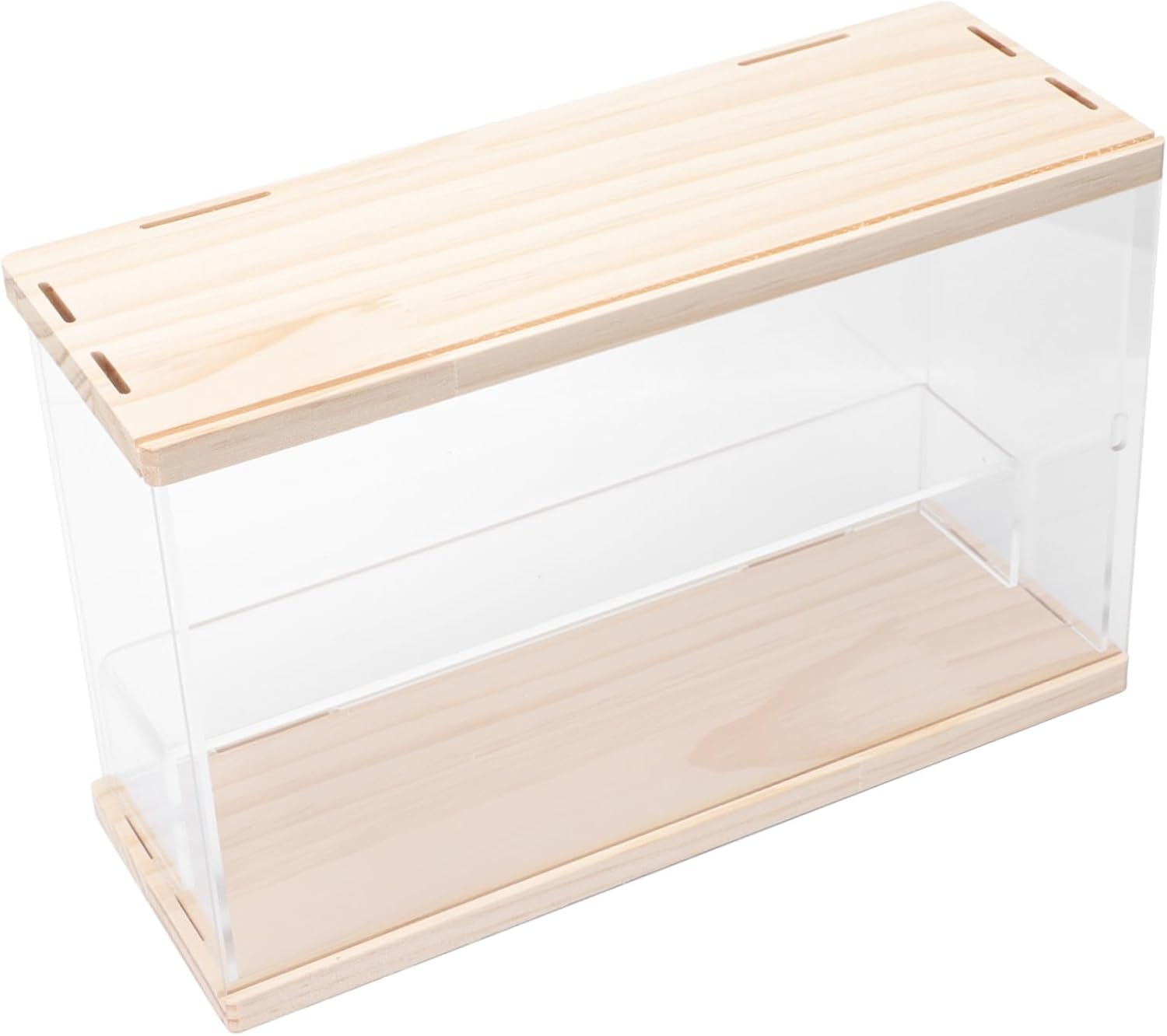 NOLITOY Acrylic Display Rack for Collectibles 2-Layer Dustproof Storage Shelf for Dolls and Figures Trapezoidal Display Stand for Home Decor