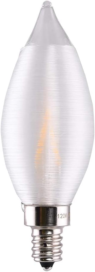 Satco 11300-2W CA11 LED Satin Spun Clear Candelabra base 2700K 120V Candle Tip LED Light Bulb