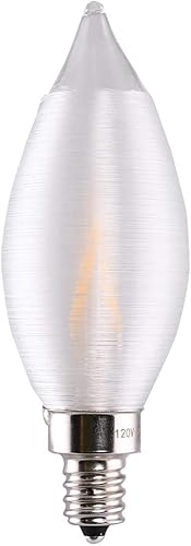 Satco 11300-2W CA11 LED Satinado Spun Clear Candelabra Base 2700K 120V Vela Punta LED Bombilla