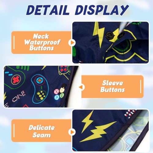 Image of WAWSAM Lightweight Rain Poncho Kids, Ponchos for Kids Waterproof Reusable Hooded, Kids Poncho Rain Jacket