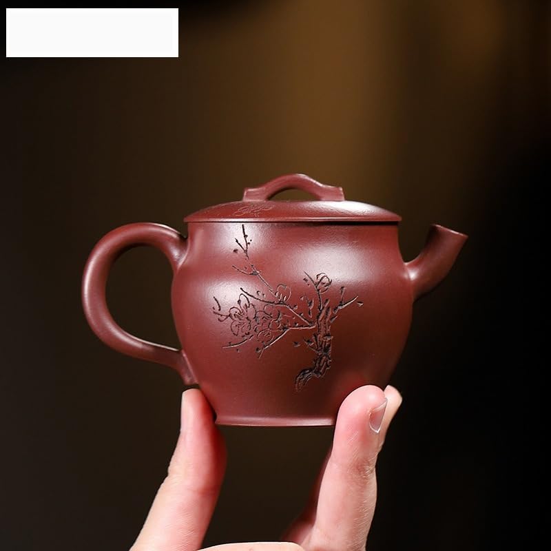 Bouilloire en Argile Violette de 120 ML, fabriquée à la Main avec de la Terre Crue, Filtre pour théière, Service à thé Zisha, théière Chinoise pour cuisinière
