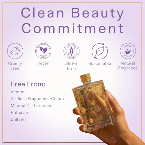 SAFA Rosé & Lavendé Body Oil Duo | Luxury Botanical Body Oil Gift Set | Bulgarian Rose & French Lavender | Fast Absorbing Moisturizer for Face, Nails, Hair & Body - Image 5