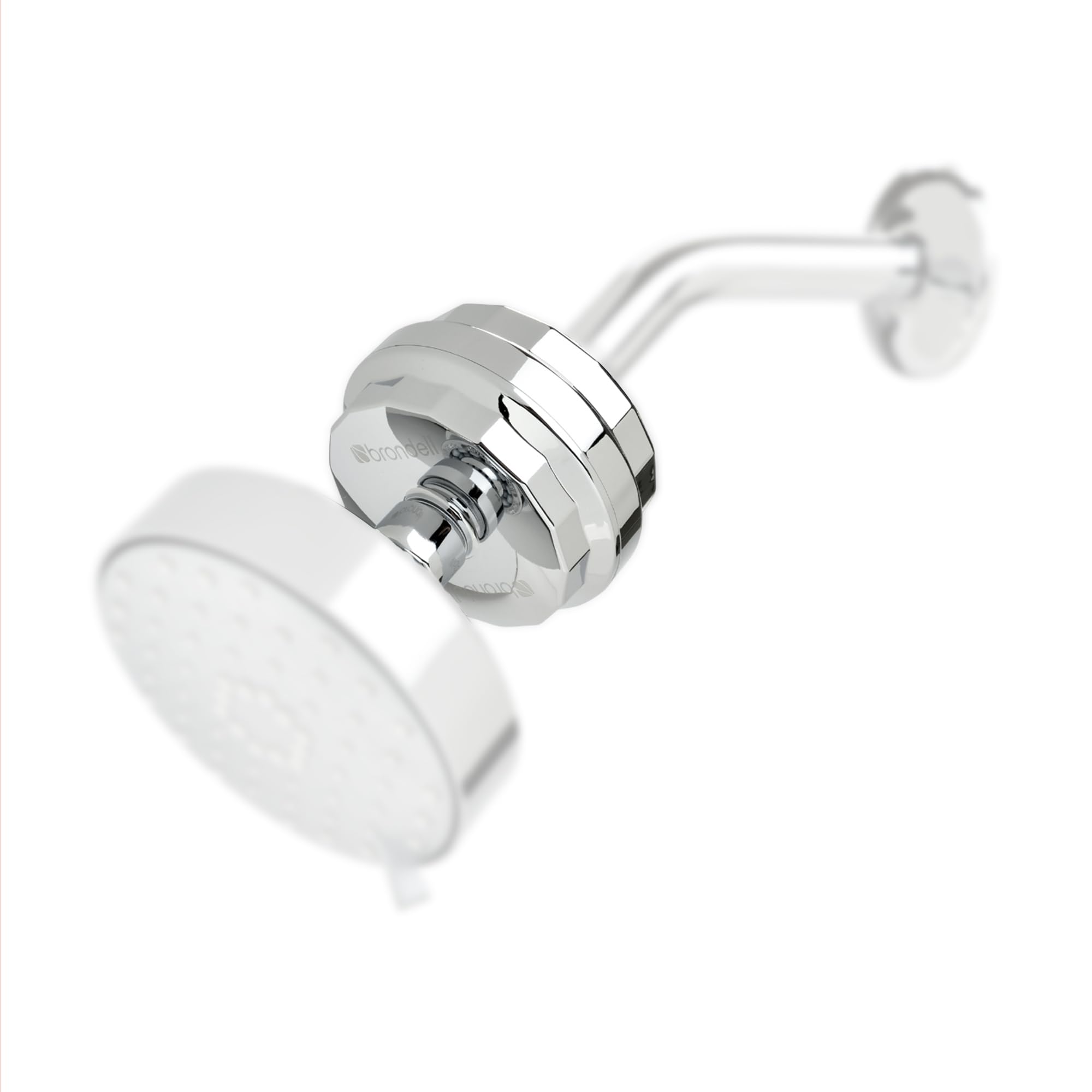 Brondell VivaSpring Compact Shower Filter, Polished Chrome – High Output, 100% High-Purity KDF Filtration, with FF-30 Filter Cartridge, Filtered Shower Water for Healthier Skin & Hair