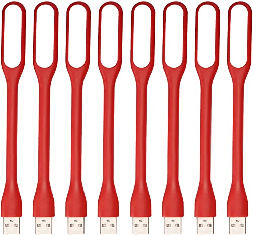Kyfreshpower Mini USB LED Lamp, Adjustable USB Night Light, Compatible for Power Bank, Laptop, Notebook, Reading, Computer Keyboard USB Reading Light (8-Red)