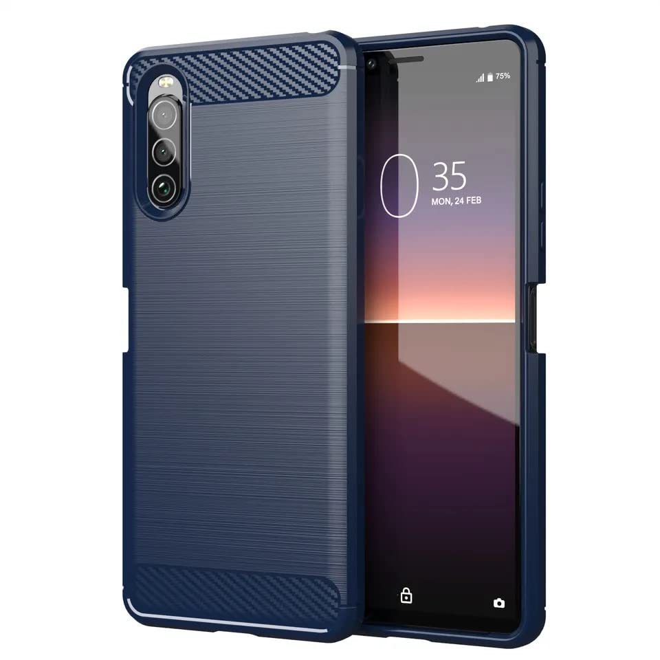 ELICA Carbon Case for Sony Xperia 10 II 6.0", Back Case Cover | Flexible Shockproof TPU | Brushed Texture for Sony Xperia 10 II 6.0" - Blue-picture-26