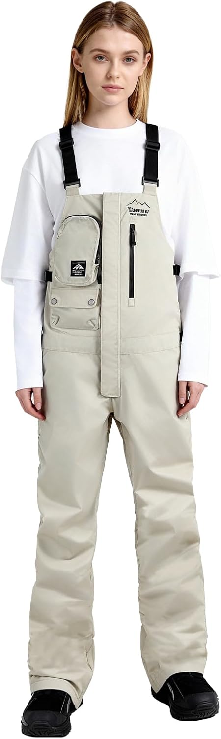 Ski Bibs Women and Mens,Waterproof Snow Bib,Adjustable Ski Overalls for Snowboard Snow Sports