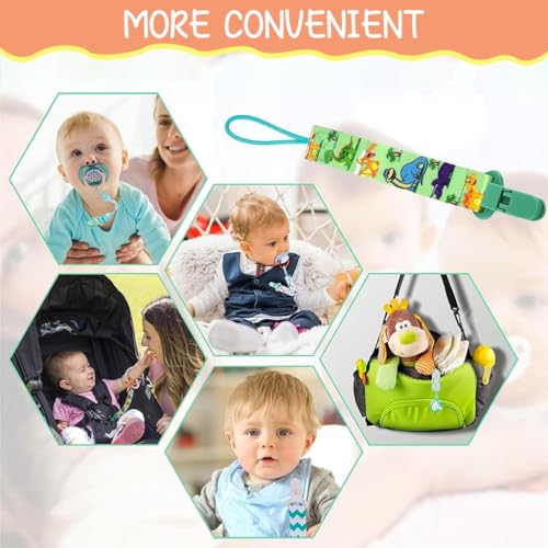 Image of SNOWIE SOFT 5pcs Anti Lost Pacifier Chain Clip for Toddlers Cartoon Fabric Pacifier Clip Strap for Soother, Teether, Toy, Pacifiers Anti Lost Baby Pacifiers Attaching Strap