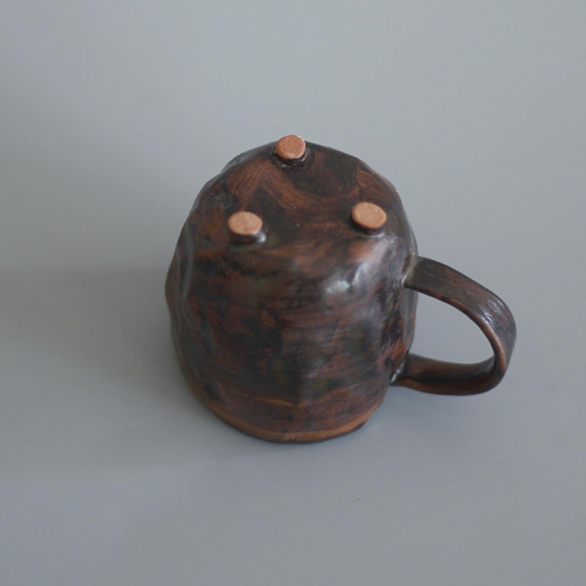 Vintage Tasse 300ml aus Keramik mit Dekorativem Design | Handbecher, Keramik Haferflockenbecher, Schwarz, Einfache Reinigung, Japanischer Stil