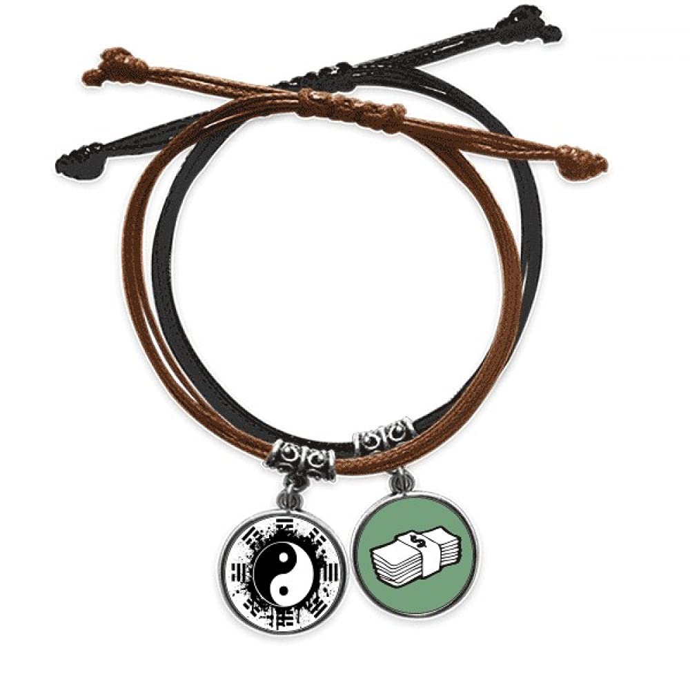 Pulsera Yin Yang Taiji de cuero trenzado ideal para tu estilo urbano diario 3