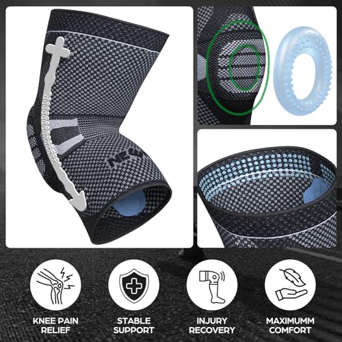 Image of NEENCA Professional Knee Brace for Pain Relief, Medical Knee Compression Sleeve, Upgraded Knee Support with Horizontal Knit Tech for Meniscus Tear, ACL, Arthritis, Joint Pain, Runner, Workout...
