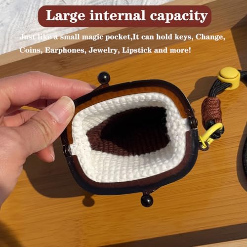 Rabbit Wristlet Wristlet Bag Kiss Lock Coin Purse Handmade Crochet Women's Key Bag Card Jewelry Tiny Cute Handbag For Girls2