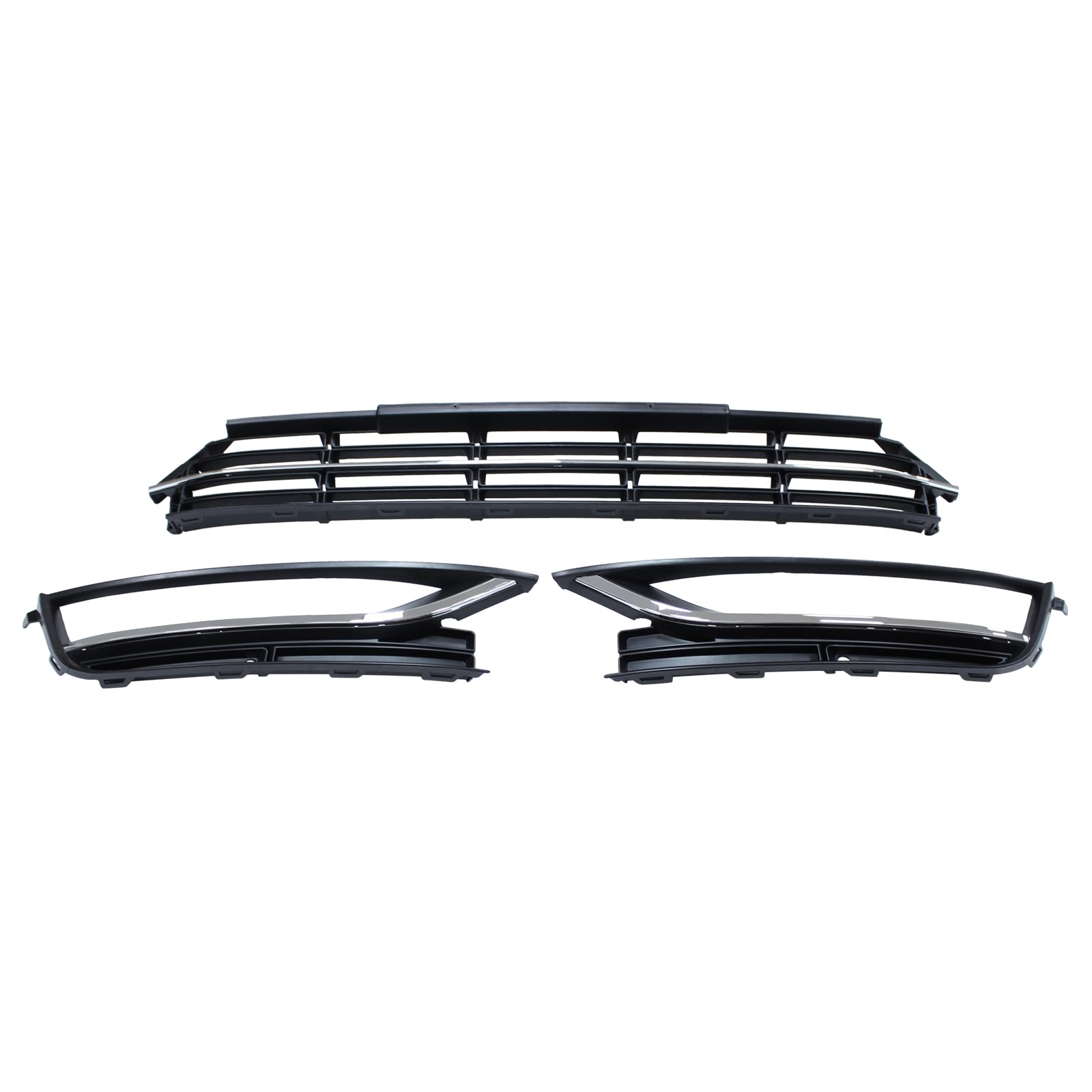 ApplianPar Front Bumper Lower Grille Grill and Left Right Side Fog Light Lamp Cover Bezel Kit for VW Passat 2012-2015