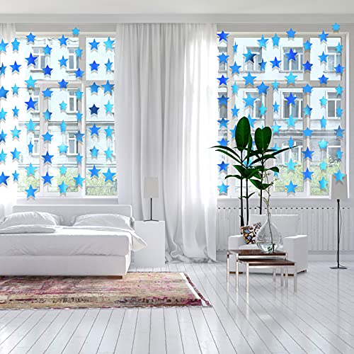 Glitter Star Garland Banner Decoration, 130 Feet Bright Star Hanging Bunting Banner Backdrop For Engagement Wedding Baby Shower Birthday Christmas Party Decor (Holographic Blue) #TOP3