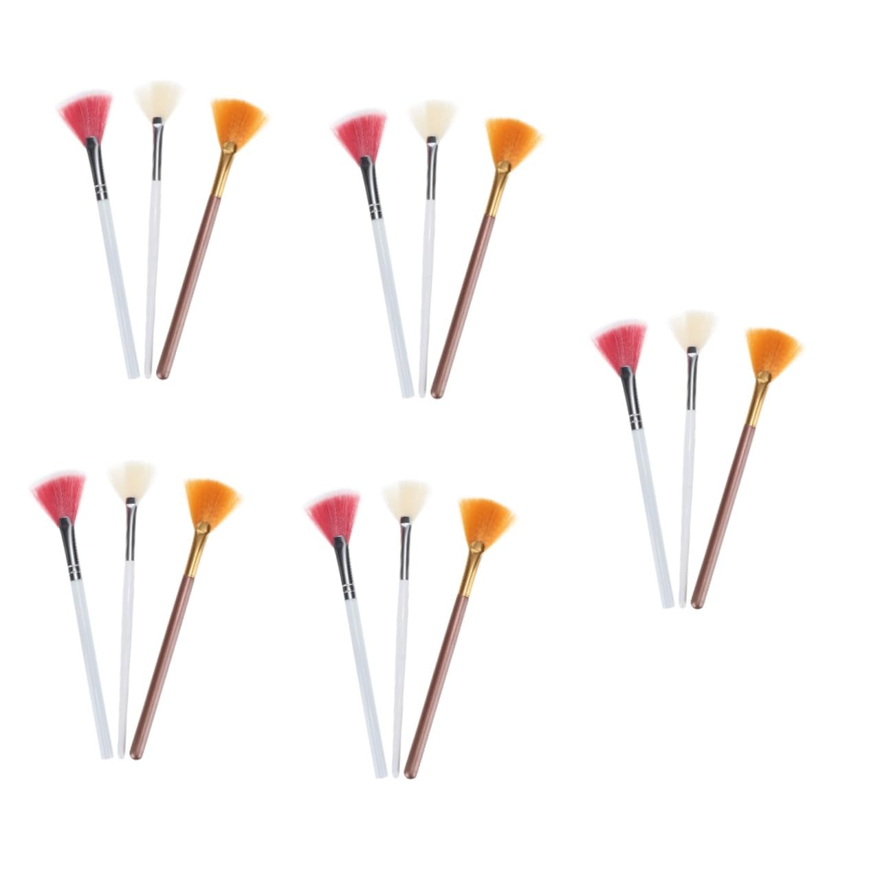 Ipetboom 15pezzi Pennelli Make-up Con Manico Ergonomico Per Blush Illuminante e Polvere Viso Accessori Cosmetici Per Uso Quotidiano e Professionale