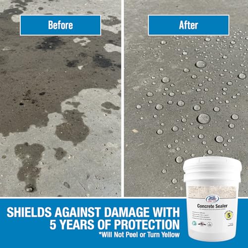 Image of Rain Guard Concrete Sealer 5 Gallon | Ready to Use | Natural Finish | Deep Penetrating Protection Against Water and Salt Damage for All Concrete Surfaces | Silane /Siloxane Waterproofer