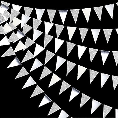Guirnalda de banderines plateados de 30 pies Cover