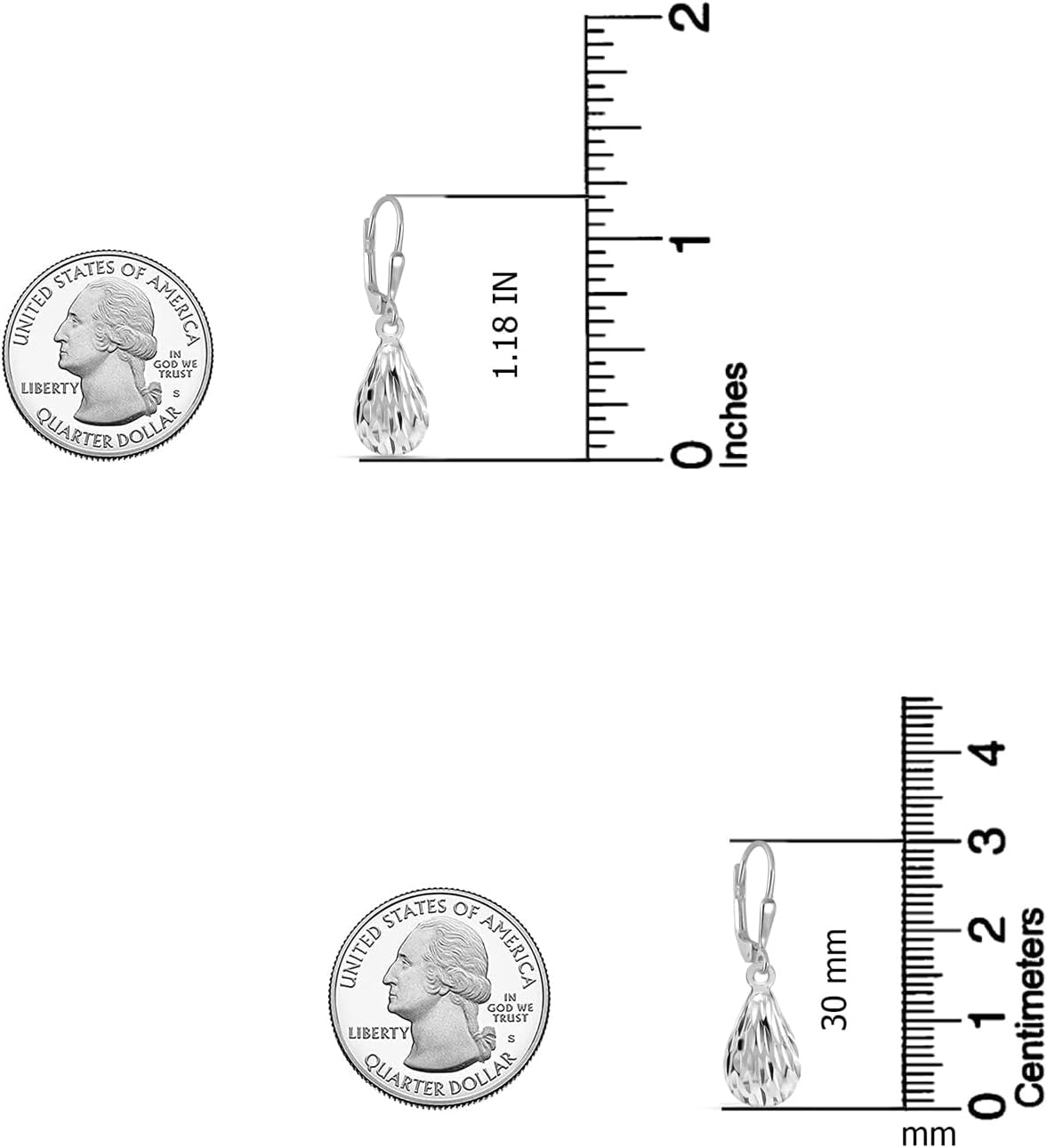 LeCalla 925 Sterling Silver Leverback Drop Earrings | Lightweight Italian Teardrop Dangle Earring for Women - Image 3