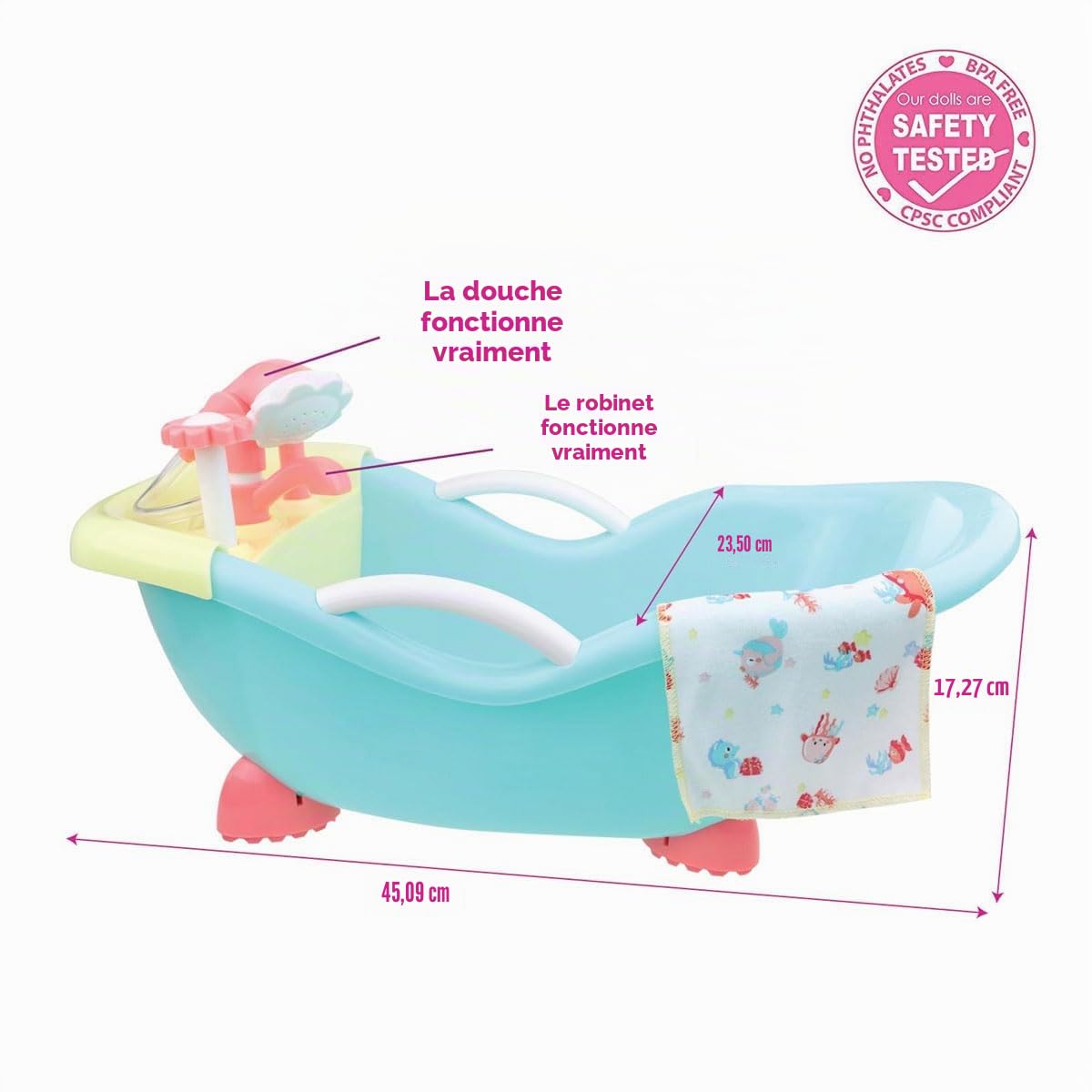 JC TOYS - for Keeps 25520 Flower Accessoires pour poupées de bébé, Couleur Bleue