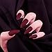Laza 112 Pcs Colorful Fake Nails 4 Packs Stiletto Almond Peach Purplish Conch Carmine Full Cover Medium Matte Artificial Acrylic Nails - Prune Mulberry