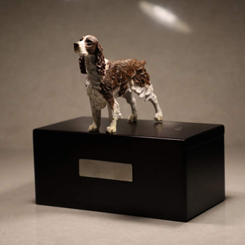 Urna Cinerarie Ceneri per Animali Domestici Personalizzato in Palissandro con Statua Targhetta con Incisione Personalizzabile per Nome e Data di Cane e Gatto Cremazione Funeraria Urne per Cani Gatti