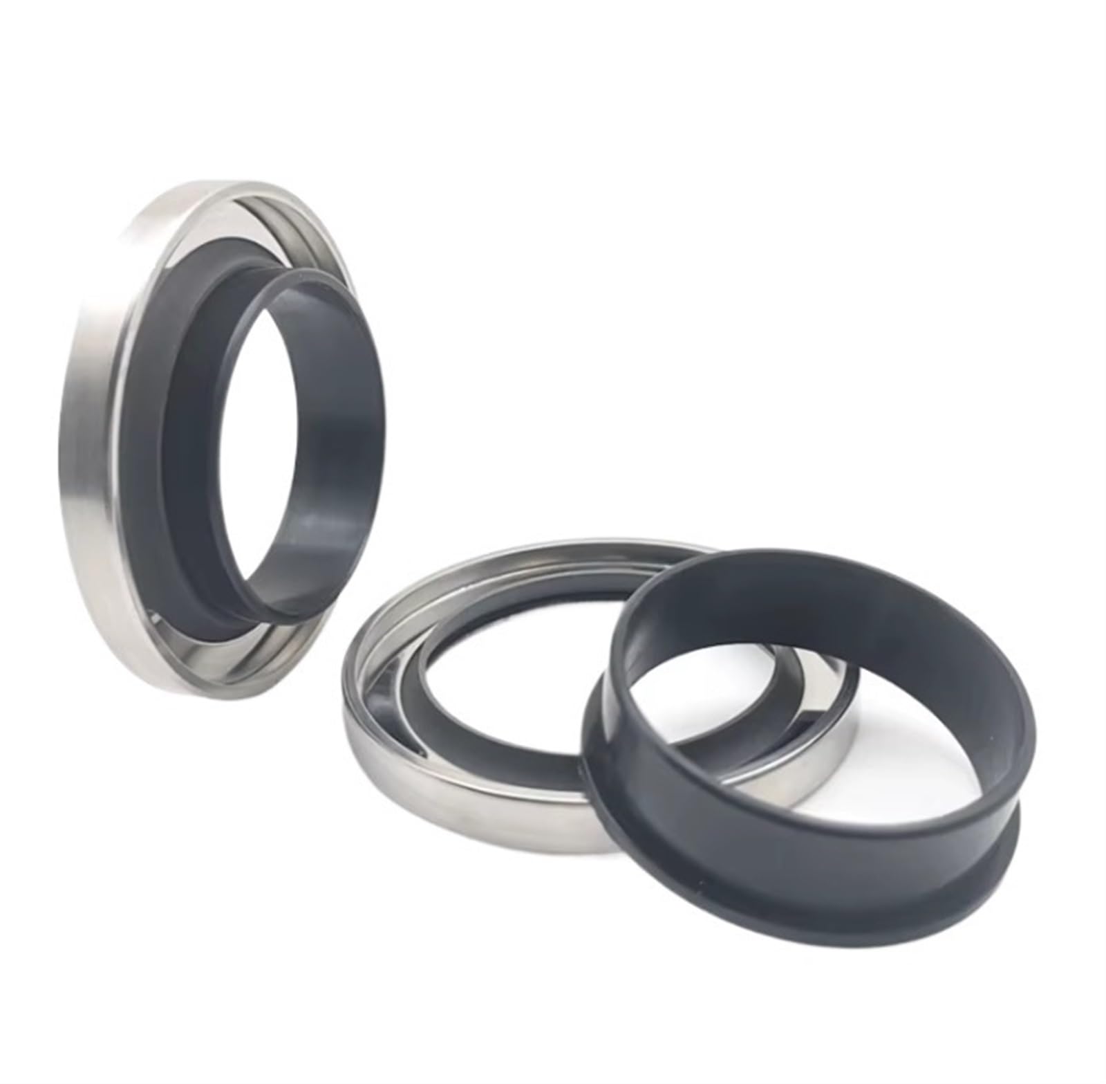 Sello de eje de acero inoxidable PTFE sello de aceite de labios dobles for compresor de aire de tornillo rotativo 1 pieza 42 X 55-65 X 8 mm(Size:42 * 55 * 8)