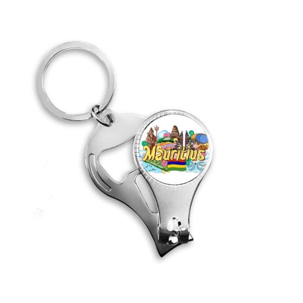 Décapsuleur porte-clés et coupe-ongles compact avec motif artistique graffiti