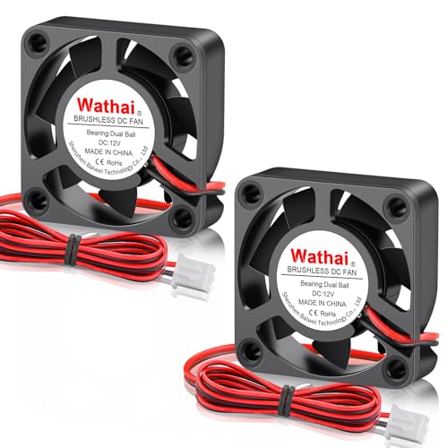 Ventilateur de refroidissement 12V Wathai 40mm 10mm double roulement à billes CC 12V 2 pièces