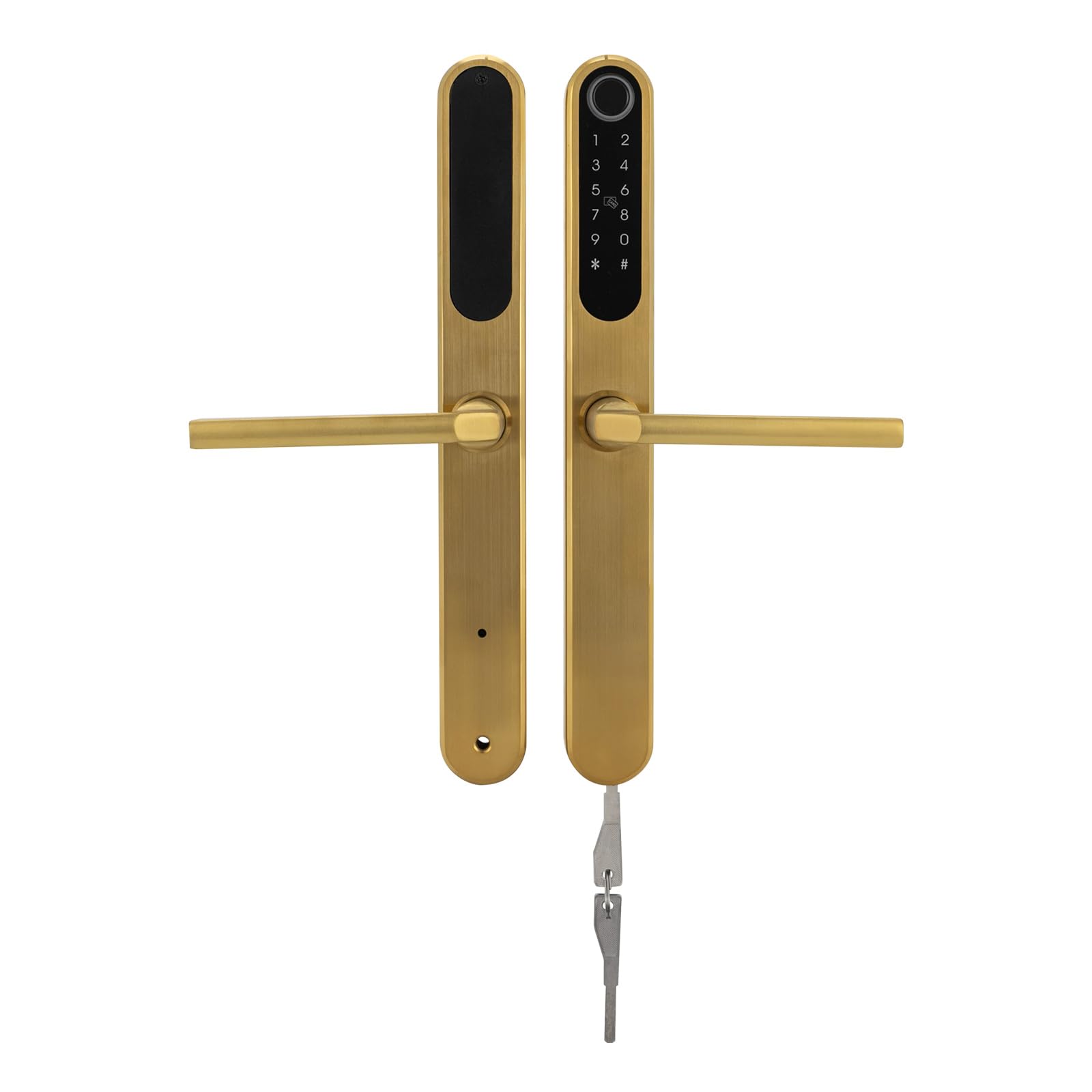 Gold Fingerabdruck-Türschloss, Intelligentes Türschloss mit Griff Digitales Türschloss, für Häuser Wohnungen Hotels Büros 4 * 33cm