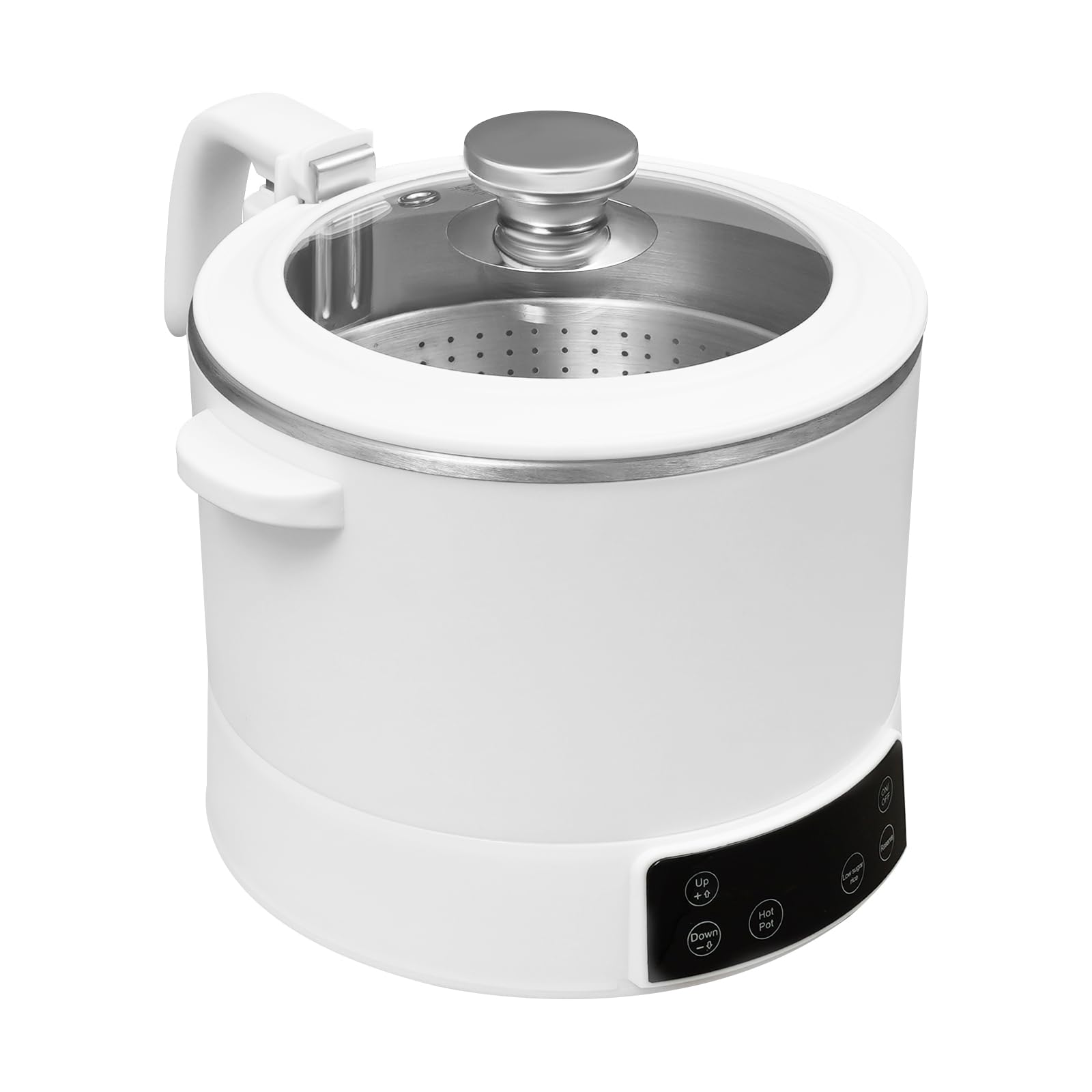 Cuocere riso a basso contenuto di zucchero, 1200 W, elettrico Multifunction Rice Cooker, 3 l, per 1-3 persone, con cucchiaio e misurino (bianco)