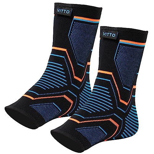 VITTO Tutore Caviglia Distorsione - Cavigliera Regolabile Per Danni Ai Legamenti, Caviglie Deboli, Tendinite Di Achille E Artrite (2 Pezzi, M)