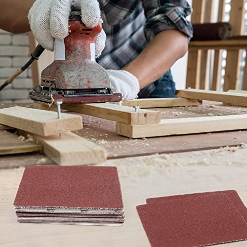 Lotfancy 1/4 Sheet Sandpaper For Palm Sander, 50Pcs 60 80 120 180 240 320 400 600 800 1000 Grit Sanding Sheets Assortment For Car And Wood, Plain Backing Sand Paper, 5.5”X 4.5” #TOP5