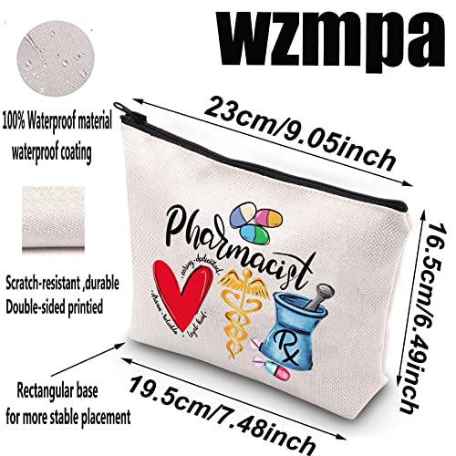 WZMPA Pharmacist Cosmetic Makeup Bag Pharmacist Graduation Gifts RX Pharmacy Technician Gift Zipper Pouch Bag for Pharmacy Tech Pharmacist - Image 2