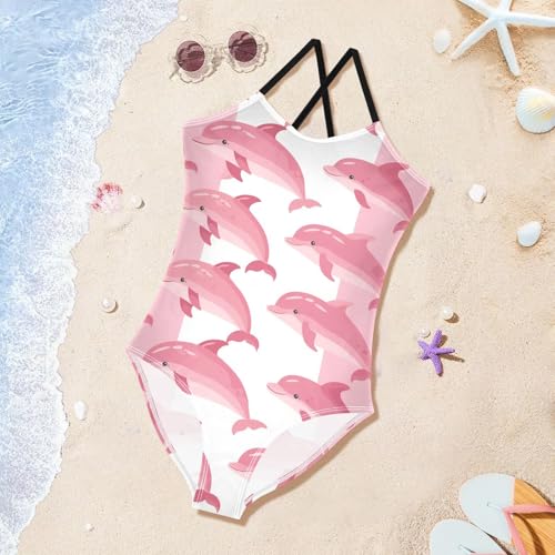 Image of Girls One Pieces Swimsuit Cute Beach Swimwear with Adjustable Strap 3-10 Years
