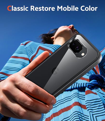 Image of FNTCASE for Google Pixel 10a Case: Military Grade Drop Protection with Screen Protector Anti Yellowing Cell Phone Cover - Rugged Shockproof Protective Bumper Transparent Cases(D-Black)