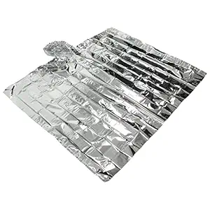 Tiiyee Emergency Foil Mylar Thermal Blanket, Rain Poncho with Hood Hybrid Survival Gear Reduce Uneven Heat Environment Waterproof Equipment for Outdoors First Aid Designed Metallized Covering Sheet