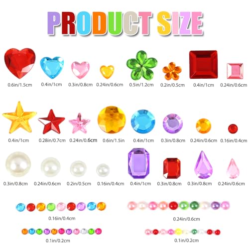 3034pcs Gem Stickers, Rhinestone Self Adhesive Gems, Stick on Gems Jewel Stickers Sticky Gems for DIY Crafts Gluing