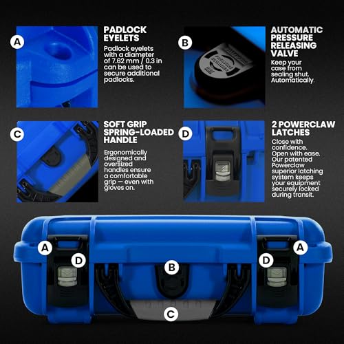 Maleta dura NANUK 909 impermeable con espuma personalizable azul miniatura 5