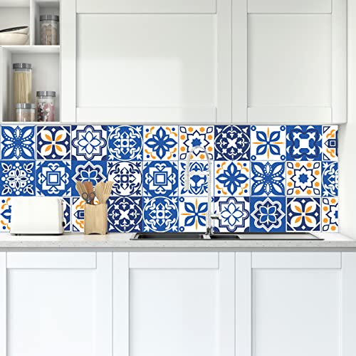 TOARTI 18 pièces autocollants pour Carrelage, Mosaïque adhésive Mural, Adhésif Carrelage de Salle de bain, Briques Adhésifs, Colorés Adhésifs, Maroquin Imperméable Autoadhésif Scale Décoration Cover