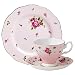 Royal Albert 3-Piece New Country Roses Teacup, Saucer and Plate Set, Pink
